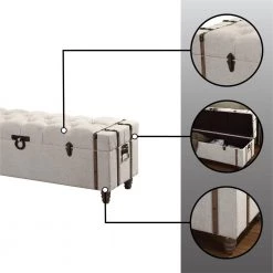 47.5 in. x 18 in. Devon Tufted Linen Upholstered Storage Ottoman by FirsTime & Co. -Sorbus Sales Store oil rubbed bronze espresso firstime co ottomans 70093 c3 1000