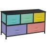 5-Drawer Pastel Black Dresser Steel Frame Wood Top Easy Pull Fabric Bins 11.87 in. L x 39.5 in. W x 24.62 in. H by Sorbus 1 5-Drawer Pastel Black Dresser Steel Frame Wood Top Easy Pull Fabric Bins 11.87 in. L x 39.5 in. W x 24.62 in. H by Sorbus -Sorbus Sales Store pastel black sorbus kids dressers drw cu5 pasblk 64 1000