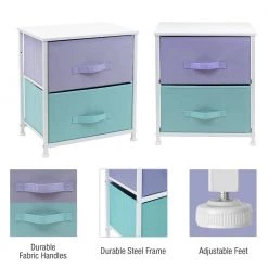 Nighstand 2-Drawer Pastel Dresser 17.75 in. L x 11.87 in. W x 20 in. H by Sorbus -Sorbus Sales Store pastel sorbus dressers drw 2d pas 1f 1000