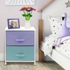 Nighstand 2-Drawer Pastel Dresser 17.75 in. L x 11.87 in. W x 20 in. H by Sorbus -Sorbus Sales Store pastel sorbus dressers drw 2d pas 31 1000