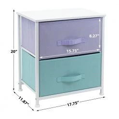 Nighstand 2-Drawer Pastel Dresser 17.75 in. L x 11.87 in. W x 20 in. H by Sorbus -Sorbus Sales Store pastel sorbus dressers drw 2d pas 44 1000