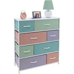 11.5 in. L x 34 in. W x 36 in. H 8-Drawer Pastel Dresser Steel Frame Wood Top Easy Pull Fabric Bins by Sorbus -Sorbus Sales Store pastel sorbus kids dressers drw 8d pas 4f 1000