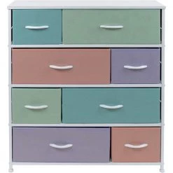 11.5 in. L x 34 in. W x 36 in. H 8-Drawer Pastel Dresser Steel Frame Wood Top Easy Pull Fabric Bins by Sorbus -Sorbus Sales Store pastel sorbus kids dressers drw 8d pas fa 1000