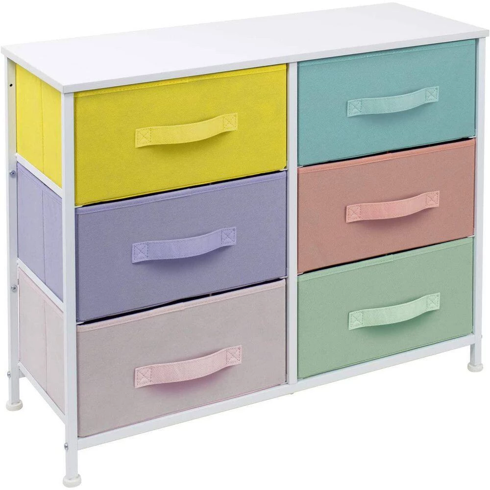 11.75 in. L x 31.5 in. W x 24.62 in. H 6-Drawer Pastel White Dresser Steel Frame Wood Top Easy Pull Fabric Bins by Sorbus 11 11.75 in. L x 31.5 in. W x 24.62 in. H 6-Drawer Pastel White Dresser Steel Frame Wood Top Easy Pull Fabric Bins by Sorbus - Image 9