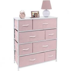 11.5 in. L x 34 in. W x 36 in. H 8-Drawer Pink Dresser Steel Frame Wood Top Easy Pull Fabric Bins by Sorbus -Sorbus Sales Store pink sorbus kids dressers drw 8d pi 4f 1000