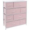 11.5 in. L x 34 in. W x 36 in. H 8-Drawer Pink Dresser Steel Frame Wood Top Easy Pull Fabric Bins by Sorbus -Sorbus Sales Store pink sorbus kids dressers drw 8d pi 64 1000