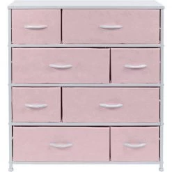 11.5 in. L x 34 in. W x 36 in. H 8-Drawer Pink Dresser Steel Frame Wood Top Easy Pull Fabric Bins by Sorbus -Sorbus Sales Store pink sorbus kids dressers drw 8d pi fa 1000