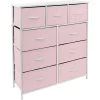 39.5 in. L x 11.5 in. W x 39.5 in. H 9-Drawer Pink Dresser with Steel Frame Wood Top Easy Pull Fabric Bins by Sorbus -Sorbus Sales Store pink sorbus kids dressers drw 9d pi 64 1000