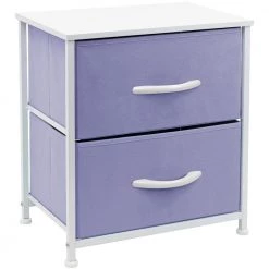 Nighstand 2-Drawer Purple Dresser 17.75 in. L x 11.87 in. W x 20 in. H by Sorbus