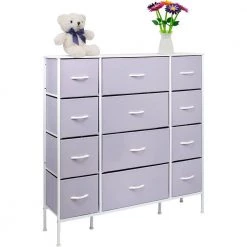 11.75 in. L x 46.5 in. W x 48.7 in. H 12-Drawer Purple Dresser Steel Frame Wood Top Easy Pull Fabric Bins by Sorbus 18 11.75 in. L x 46.5 in. W x 48.7 in. H 12-Drawer Purple Dresser Steel Frame Wood Top Easy Pull Fabric Bins by Sorbus -Sorbus Sales Store purple sorbus kids dressers drw 12d pu 44 1000