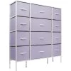 11.75 in. L x 46.5 in. W x 48.7 in. H 12-Drawer Purple Dresser Steel Frame Wood Top Easy Pull Fabric Bins by Sorbus -Sorbus Sales Store purple sorbus kids dressers drw 12d pu 64 1000
