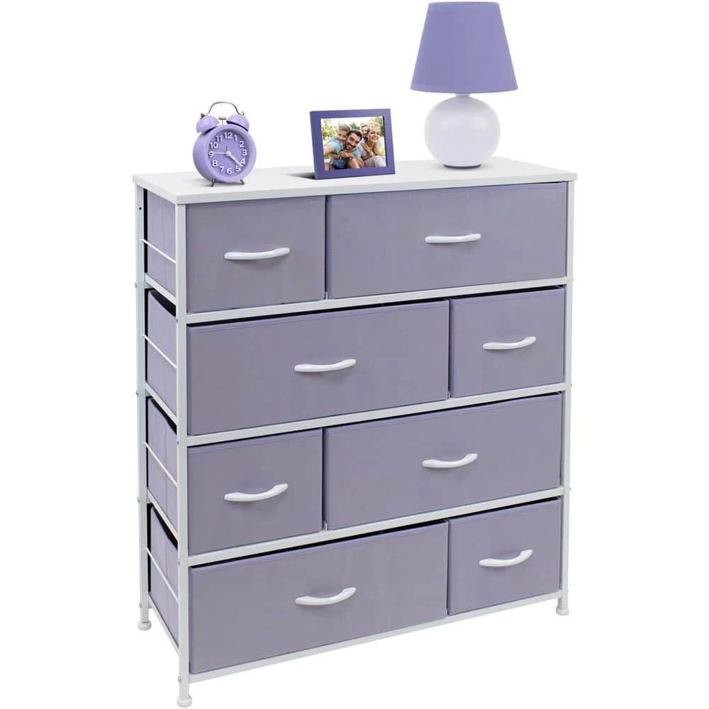 11.5 in. L x 34 in. W x 36 in. H 8-Drawer Purple Dresser Steel Frame Wood Top Easy Pull Fabric Bins by Sorbus 7 11.5 in. L x 34 in. W x 36 in. H 8-Drawer Purple Dresser Steel Frame Wood Top Easy Pull Fabric Bins by Sorbus - Image 5