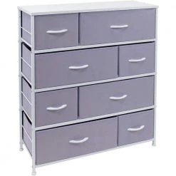 11.5 in. L x 34 in. W x 36 in. H 8-Drawer Purple Dresser Steel Frame Wood Top Easy Pull Fabric Bins by Sorbus
