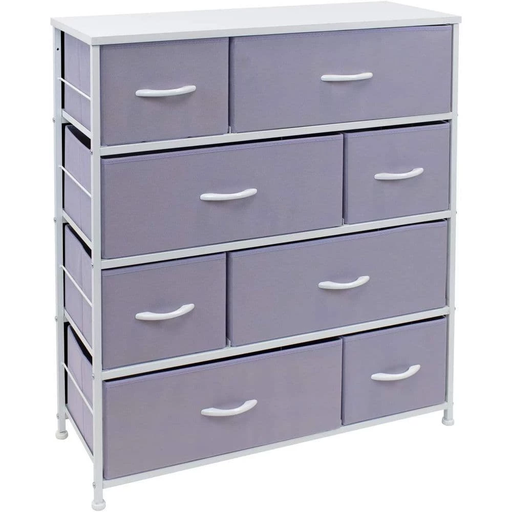 11.5 in. L x 34 in. W x 36 in. H 8-Drawer Purple Dresser Steel Frame Wood Top Easy Pull Fabric Bins by Sorbus 4 11.5 in. L x 34 in. W x 36 in. H 8-Drawer Purple Dresser Steel Frame Wood Top Easy Pull Fabric Bins by Sorbus - Image 2