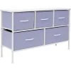 11.87 in. L x 39.5 in. W x 24.62 in. H 5-Drawer Purple Dresser Steel Frame Wood Top Easy Pull Fabric Bins by Sorbus -Sorbus Sales Store purple sorbus kids dressers drw cu5 pu 64 1000