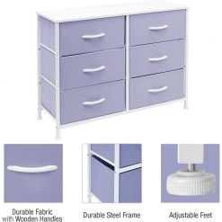 11.75 in. L x 31.5 in. W x 24.62 in. H 6-Drawer Purple Dresser Steel Frame Wood Top Easy Pull Fabric Bins by Sorbus 14 11.75 in. L x 31.5 in. W x 24.62 in. H 6-Drawer Purple Dresser Steel Frame Wood Top Easy Pull Fabric Bins by Sorbus -Sorbus Sales Store purple sorbus kids dressers drw cu6 pu 77 1000