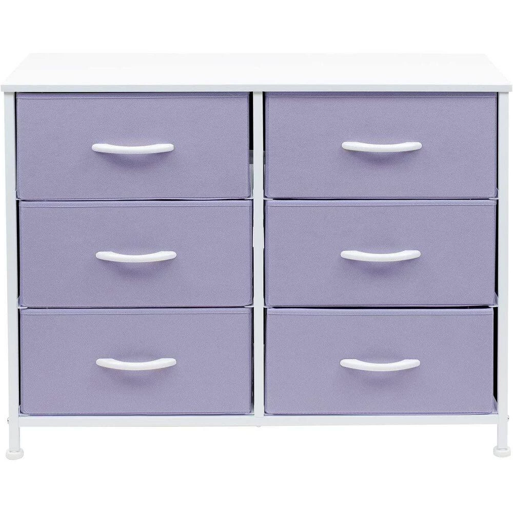 11.75 in. L x 31.5 in. W x 24.62 in. H 6-Drawer Purple Dresser Steel Frame Wood Top Easy Pull Fabric Bins by Sorbus 10 11.75 in. L x 31.5 in. W x 24.62 in. H 6-Drawer Purple Dresser Steel Frame Wood Top Easy Pull Fabric Bins by Sorbus - Image 8