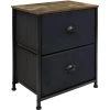 Nighstand 3-Drawer Black Dresser Rustic 17.75 in. L x 11.87 in. W x 20 in. H by Sorbus -Sorbus Sales Store rustic black sorbus dressers drw 2d wd 64 1000
