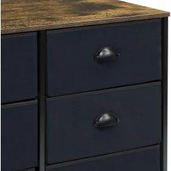 6-Drawer Marble White Dresser Black Frame Wood Top Easy Pull Fabric Bins 11.75 in. L x 31.5 in. W x 24.62 in. H by Sorbus -Sorbus Sales Store rustic black sorbus dressers drw cu6 wd 76 1000