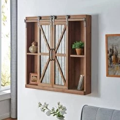 Rustic Brown Westerly Farmhouse Barn Door Accent Cabinet by FirsTime & Co. -Sorbus Sales Store rustic brown firstime co accent cabinets 70118 31 1000