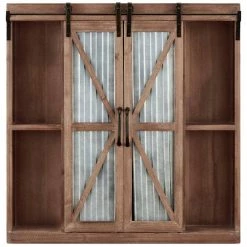 Rustic Brown Westerly Farmhouse Barn Door Accent Cabinet by FirsTime & Co.