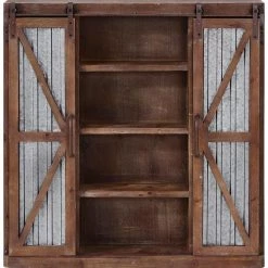 Rustic Brown Westerly Farmhouse Barn Door Accent Cabinet by FirsTime & Co. -Sorbus Sales Store rustic brown firstime co accent cabinets 70118 77 1000