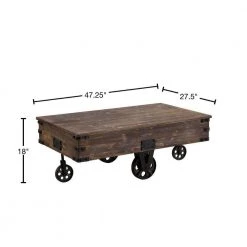 48 in. Rustic Espresso Large Rectangle Wood Coffee Table with Casters by FirsTime & Co. 11 48 in. Rustic Espresso Large Rectangle Wood Coffee Table with Casters by FirsTime & Co. -Sorbus Sales Store rustic espresso firstime co coffee tables 70084 40 1000