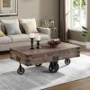 48 in. Rustic Espresso Large Rectangle Wood Coffee Table with Casters by FirsTime & Co. -Sorbus Sales Store rustic espresso firstime co coffee tables 70084 64 1000