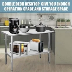 36 in. x 24 in. Stainless Steel Commercial NSF Prep and Work Kitchen Utility Table with Bottom Shelf by ANGELES HOME -Sorbus Sales Store silver angeles home kitchen prep tables m278 89241kt 76 1000