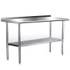 60 in. x 24 in. Stainless Steel Commercial NSF Prep and Work Kitchen Utility Table with Bottom Shelf and Backsplash by ANGELES HOME -Sorbus Sales Store silver angeles home kitchen prep tables m297 89241kt 64 1000