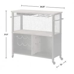 31.5 x 12 x 31.5 in Square Wood Silver Chandler Farmhouse Kitchen Cart by FirsTime & Co. -Sorbus Sales Store silver firstime co bar carts 70251 1f 1000