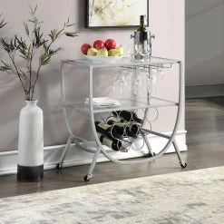 29.25 x 16 x 29.75 in Arched Metal FirsTime & Co. Silver Catalina Bar Cart -Sorbus Sales Store silver firstime co bar carts 70492 31 1000