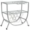 29.25 x 16 x 29.75 in Arched Metal FirsTime & Co. Silver Catalina Bar Cart