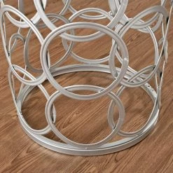 16.75 in. x 16.75 in. x 22 in. Round Metal Silver Interlocking Circles Marblized Table by FirsTime & Co. -Sorbus Sales Store silver firstime co end side tables 70308 76 1000