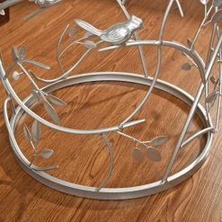 16.5 in. x 16.5 in. x 22 in. Round Metal Silver Large Bird and Branches Side Table by FirsTime & Co. -Sorbus Sales Store silver firstime co end side tables 70310 76 1000