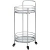 16 in. x 16 in. x 33.5 in. Silver Round Metal Joliet Round Bar Cart by FirsTime & Co.