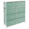 39.5 in. L x 11.5 in. W x 39.5 in. H 9-Drawer Teal Dresser with Steel Frame Wood Top Easy Pull Fabric Bins by Sorbus