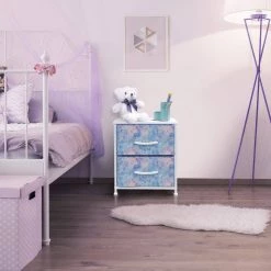 Nightstand 2-Drawer Tie-Dye Blue Dresser 11.87 in. D x 17.75 in. W x 20 in. H by Sorbus 12 Nightstand 2-Drawer Tie-Dye Blue Dresser 11.87 in. D x 17.75 in. W x 20 in. H by Sorbus -Sorbus Sales Store tie dye blue sorbus dressers drw 2d tid 4f 1000