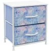 Nightstand 2-Drawer Tie-Dye Blue Dresser 11.87 in. D x 17.75 in. W x 20 in. H by Sorbus -Sorbus Sales Store tie dye blue sorbus dressers drw 2d tid 64 1000