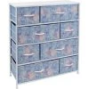 11.5 in. L x 34 in. W x 36 in. H 8-Drawer Tie dye Blue Dresser Steel Frame Wood Top Easy Pull Fabric Bins by Sorbus -Sorbus Sales Store tie dye blue sorbus kids dressers drw 8d tid 64 1000