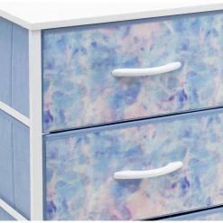 11.75 in. L x 31.5 in. W x 24.62 in. H 6-Drawer Tie dye blue Dresser Steel Frame Wood Top Easy Pull Fabric Bins by Sorbus -Sorbus Sales Store tie dye blue sorbus kids dressers drw cu6 tid 76 1000