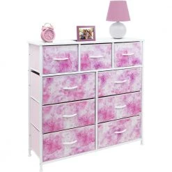 9-Drawer Tie-dye Pink Dresser with Steel Frame Wood Top Easy Pull Fabric Bins 39.5 in. L x 11.5 in. W x 39.5 in. H by Sorbus 16 9-Drawer Tie-dye Pink Dresser with Steel Frame Wood Top Easy Pull Fabric Bins 39.5 in. L x 11.5 in. W x 39.5 in. H by Sorbus -Sorbus Sales Store tie dye pink sorbus kids dressers drw 9d tid2 4f 1000