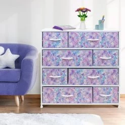 11.5 in. L x 34 in. W x 36 in. H 8-Drawer Tie Dye Purple Dresser Steel Frame Wood Top Easy Pull Fabric Bins by Sorbus 17 11.5 in. L x 34 in. W x 36 in. H 8-Drawer Tie Dye Purple Dresser Steel Frame Wood Top Easy Pull Fabric Bins by Sorbus -Sorbus Sales Store tie dye purple sorbus kids dressers drw 8d tid3 1f 1000