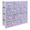 11.5 in. L x 34 in. W x 36 in. H 8-Drawer Tie Dye Purple Dresser Steel Frame Wood Top Easy Pull Fabric Bins by Sorbus -Sorbus Sales Store tie dye purple sorbus kids dressers drw 8d tid3 64 1000