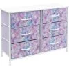 11.75 in. L x 31.5 in. W x 24.62 in. H 6-Drawer Tie dye Purple Dresser Steel Frame Wood Top Easy Pull Fabric Bins by Sorbus -Sorbus Sales Store tie dye purple sorbus kids dressers drw cu6 tid3 64 1000