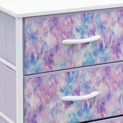 11.75 in. L x 31.5 in. W x 24.62 in. H 6-Drawer Tie dye Purple Dresser Steel Frame Wood Top Easy Pull Fabric Bins by Sorbus -Sorbus Sales Store tie dye purple sorbus kids dressers drw cu6 tid3 76 1000