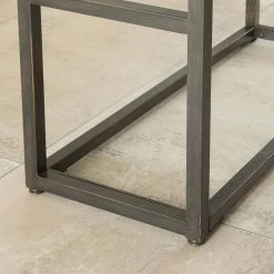 Stuart 54 in. Weathered Brown Standard Rectangle Metal Console Table by FirsTime & Co. -Sorbus Sales Store weathered brown firstime co console tables 70183 31 1000