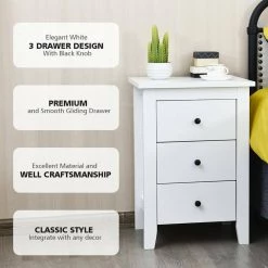 14.5 in. White 26 in. Rectangular Chipboard and MDF End Table with Drawers 2 Pieces by ANGELES HOME 13 14.5 in. White 26 in. Rectangular Chipboard and MDF End Table with Drawers 2 Pieces by ANGELES HOME -Sorbus Sales Store white angeles home end side tables sa61 9hw313wh 2 4f 1000