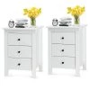 14.5 in. White 26 in. Rectangular Chipboard and MDF End Table with Drawers 2 Pieces by ANGELES HOME