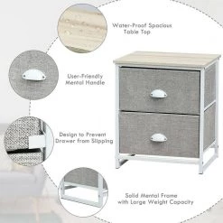 12 in. White 20.5 in. Rectangular MDF End Table with 2 Drawers by ANGELES HOME -Sorbus Sales Store white angeles home end side tables sa61 9hw418wh 4f 1000